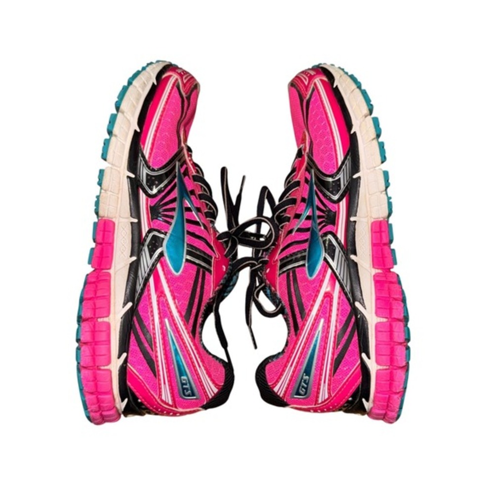 Brooks Adrenaline GTS 14 Womens 7 Pre-Owned Running Shoes Pink‎ Blue DNA Cushion